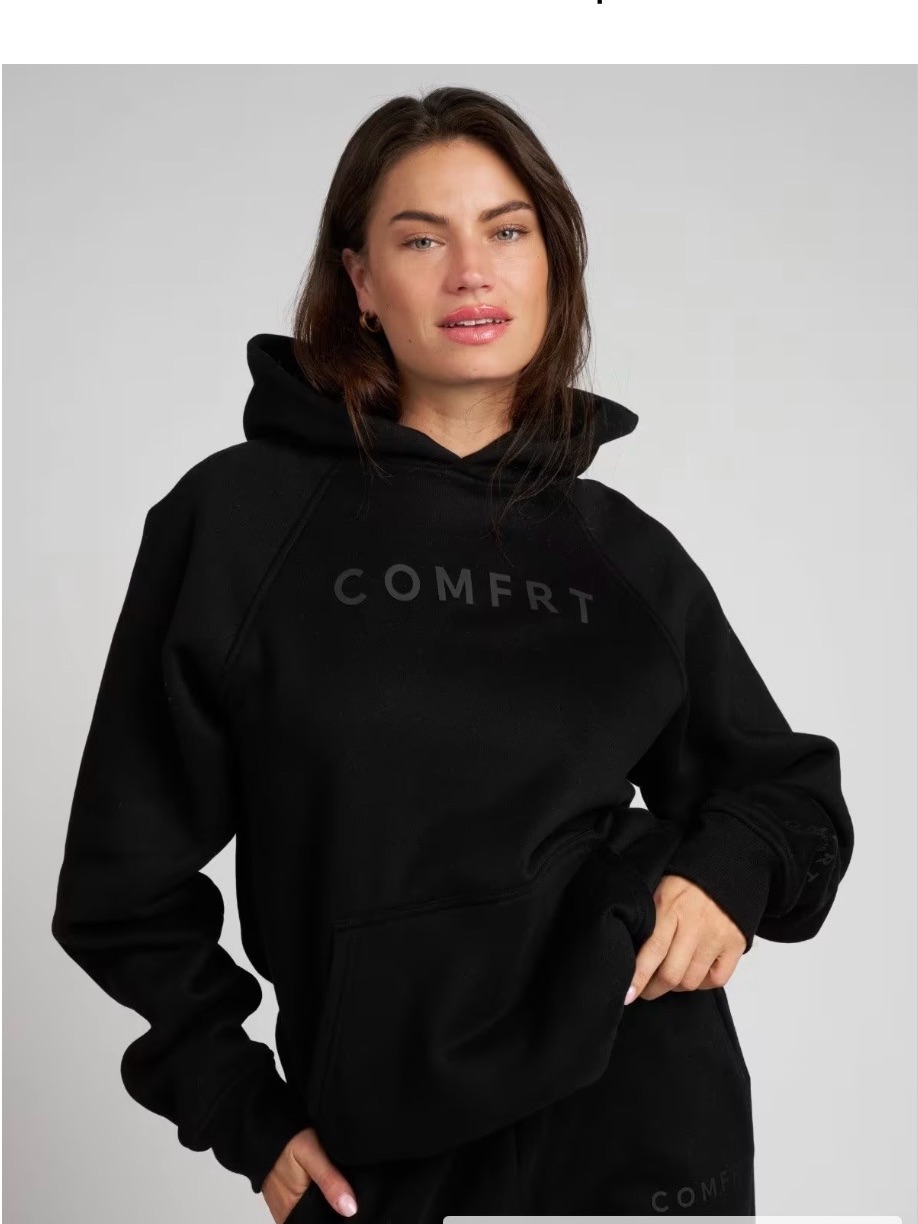 Comfrt Women's Black Pullover Tranquil Hoodie